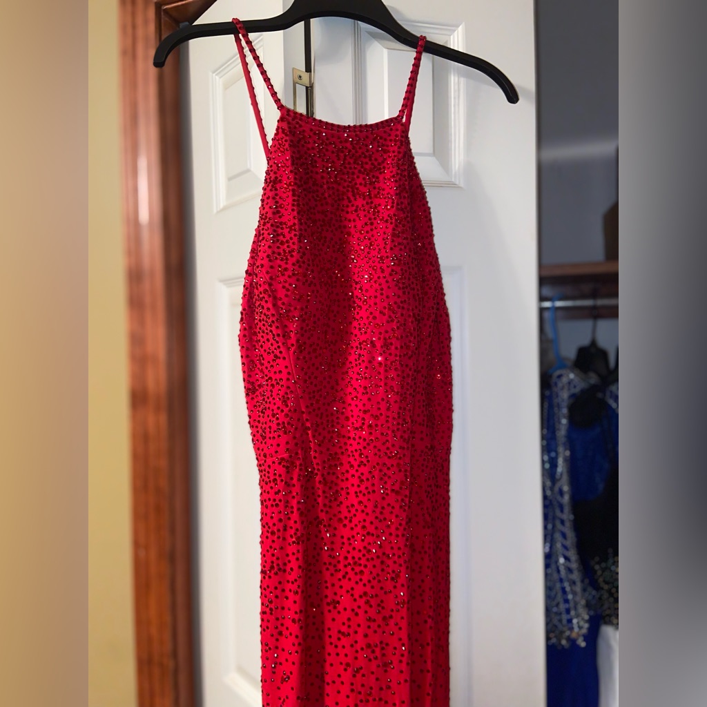 Red Full Length Prom Dress